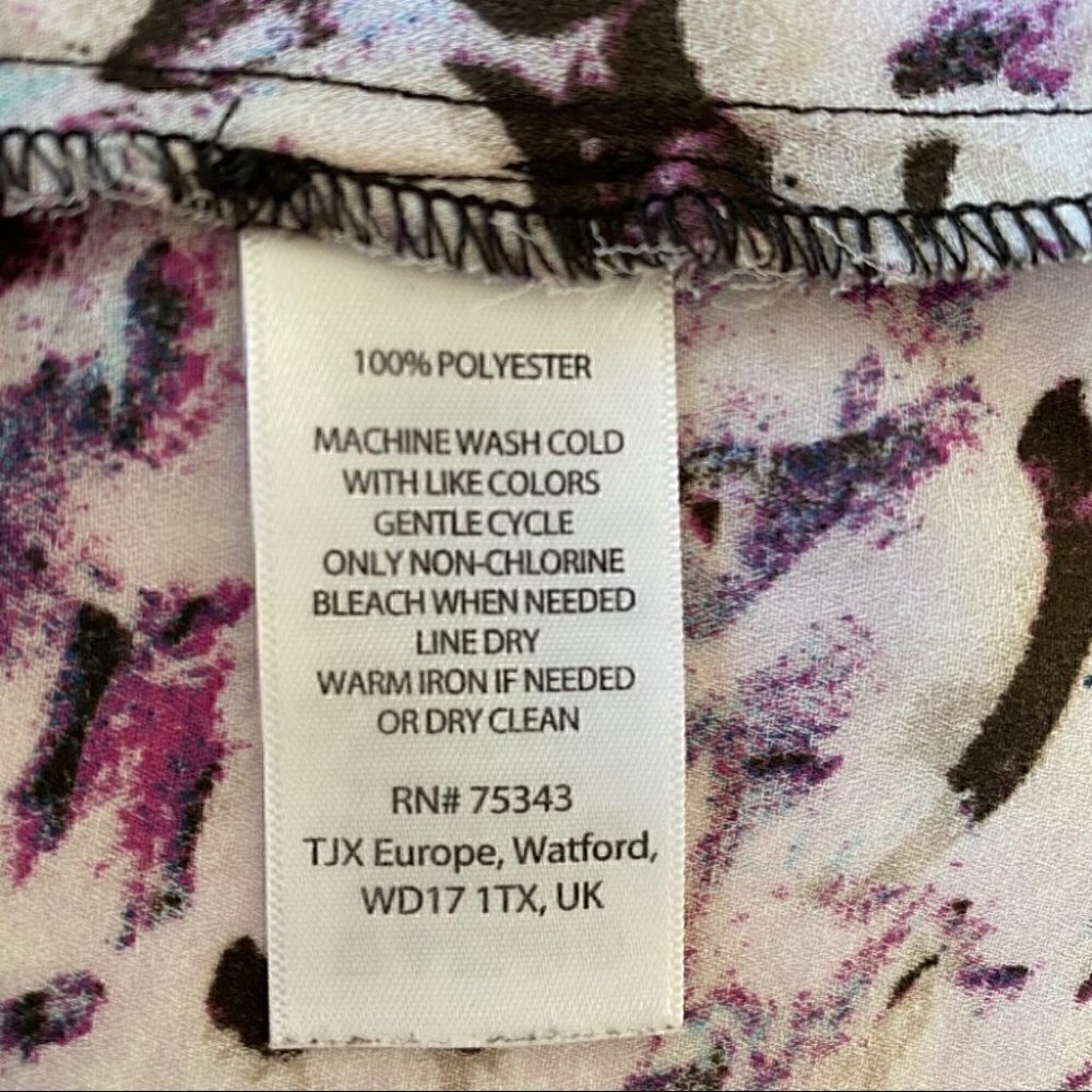 Cynthia Rowley print top with crew neck & short sleeves, straight cut, loose - Picture 5 of 5